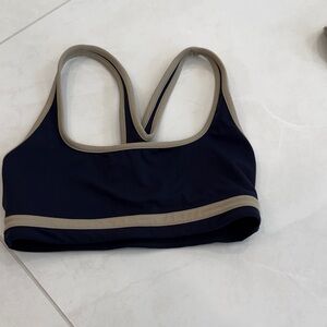 Splits59 Navy and Tan Sports Bra